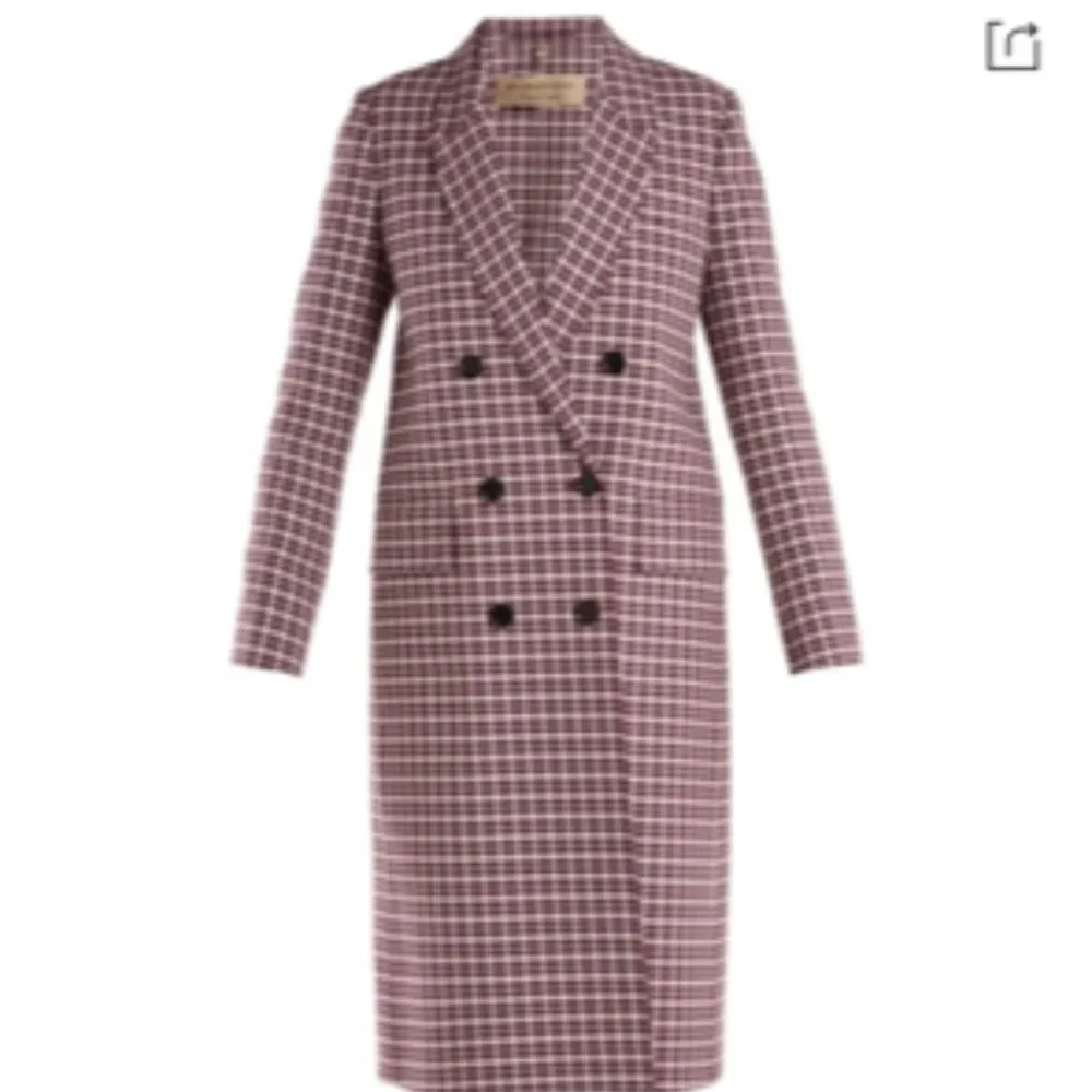 Burberry Burgundy Double Faced Cotton Twill Tailored Coat - Picture 2 of 11